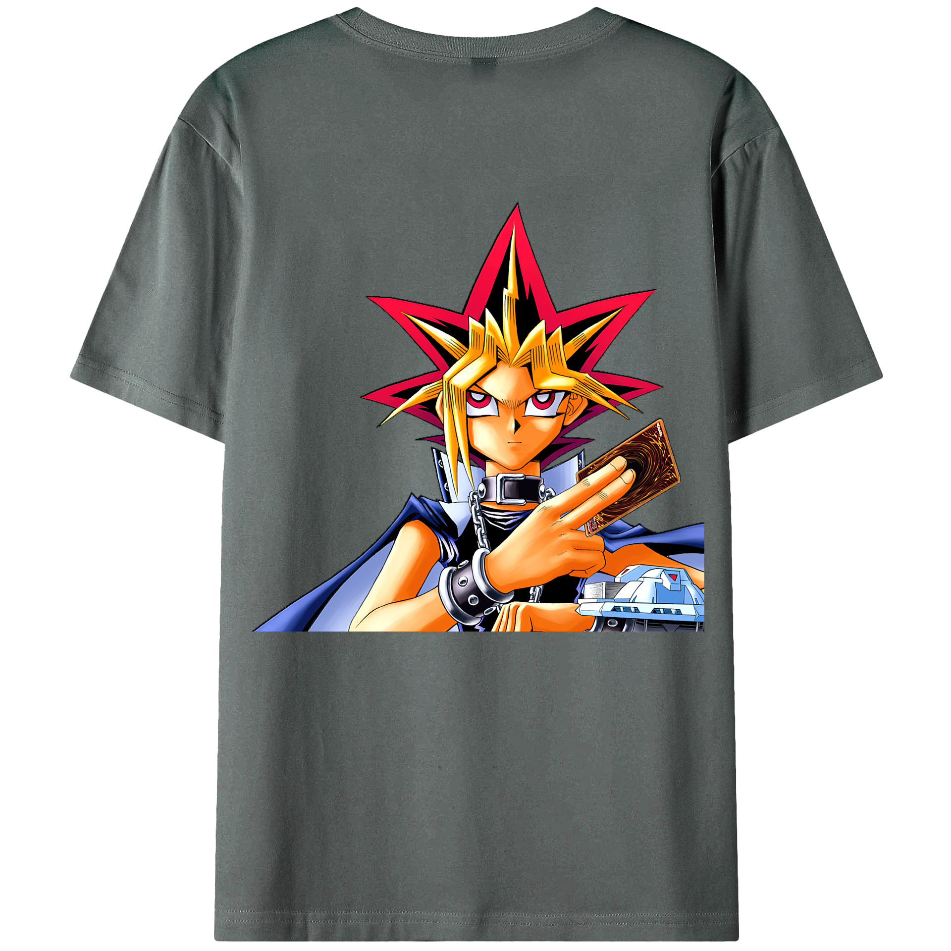 （画像用） 遊☆戯☆王 Yu-Gi-Oh! 綿100％ メンズ半袖Tシャツ（バックプリント） 通気性
